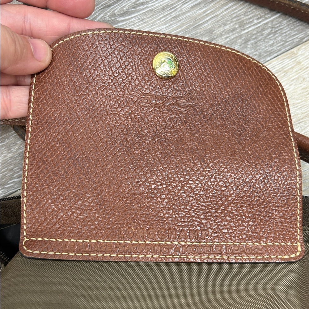 *Longchamp green brown le pilage large tote bag - Picture 8 of 14